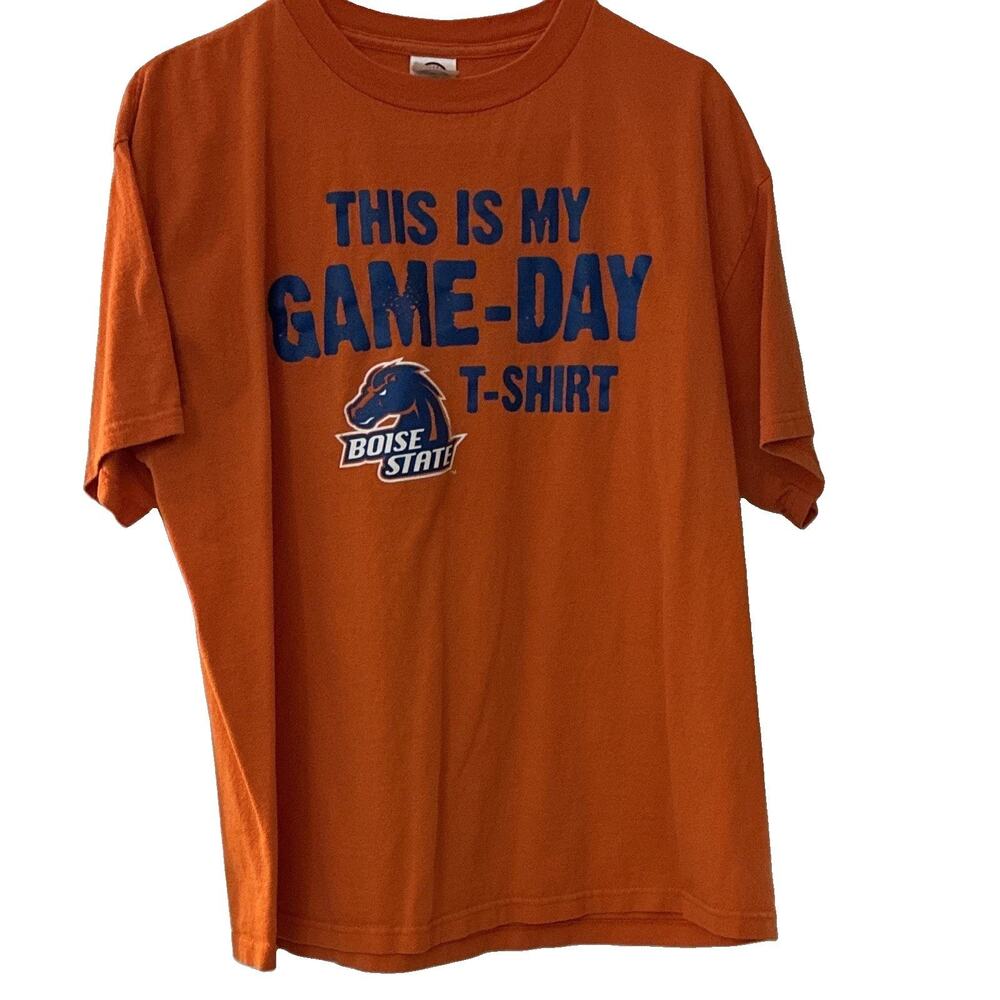 Vintage Y2K Boise State Broncos T Shirt Mens Large Delta Pro Weight NCAA Orange